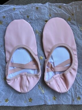 Stelle Premium Leather Pink Ballet Slippers Split Sole 3 Youth ML